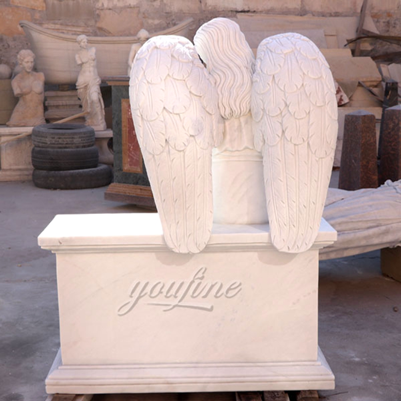 Natural Stone Sitting Angel Cemetery Monument With Bench For Sale MOKK ...